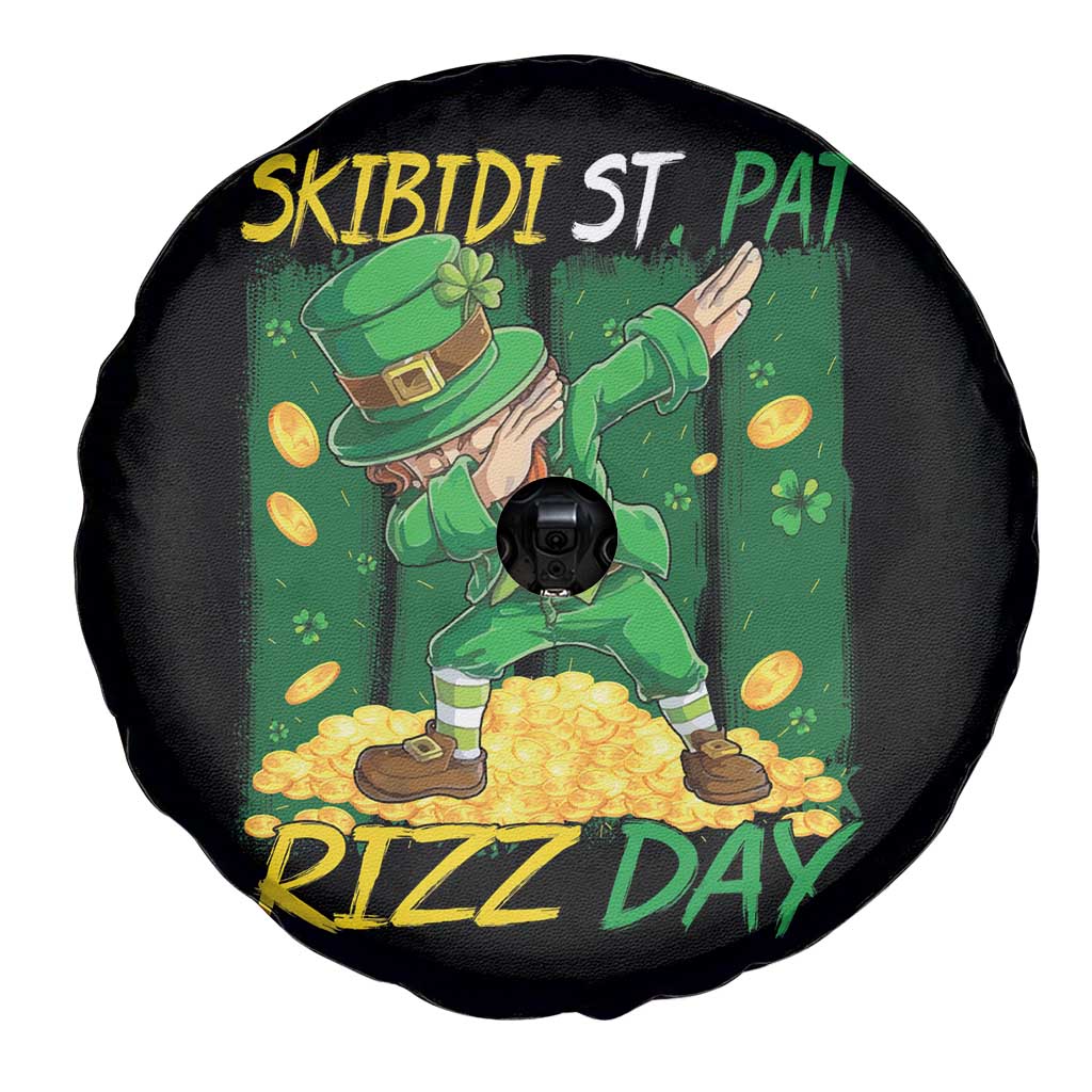 Funny Skibidi St Pat Rizz Day Spare Tire Cover Dabbing Leprechaun Shamrock Coin TS11 Print Your Wear