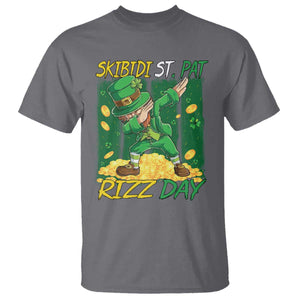 Funny Skibidi St Pat Rizz Day T Shirt Dabbing Leprechaun Shamrock Coin TS11 Charcoal Print Your Wear