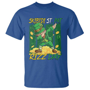Funny Skibidi St Pat Rizz Day T Shirt Dabbing Leprechaun Shamrock Coin TS11 Royal Blue Print Your Wear