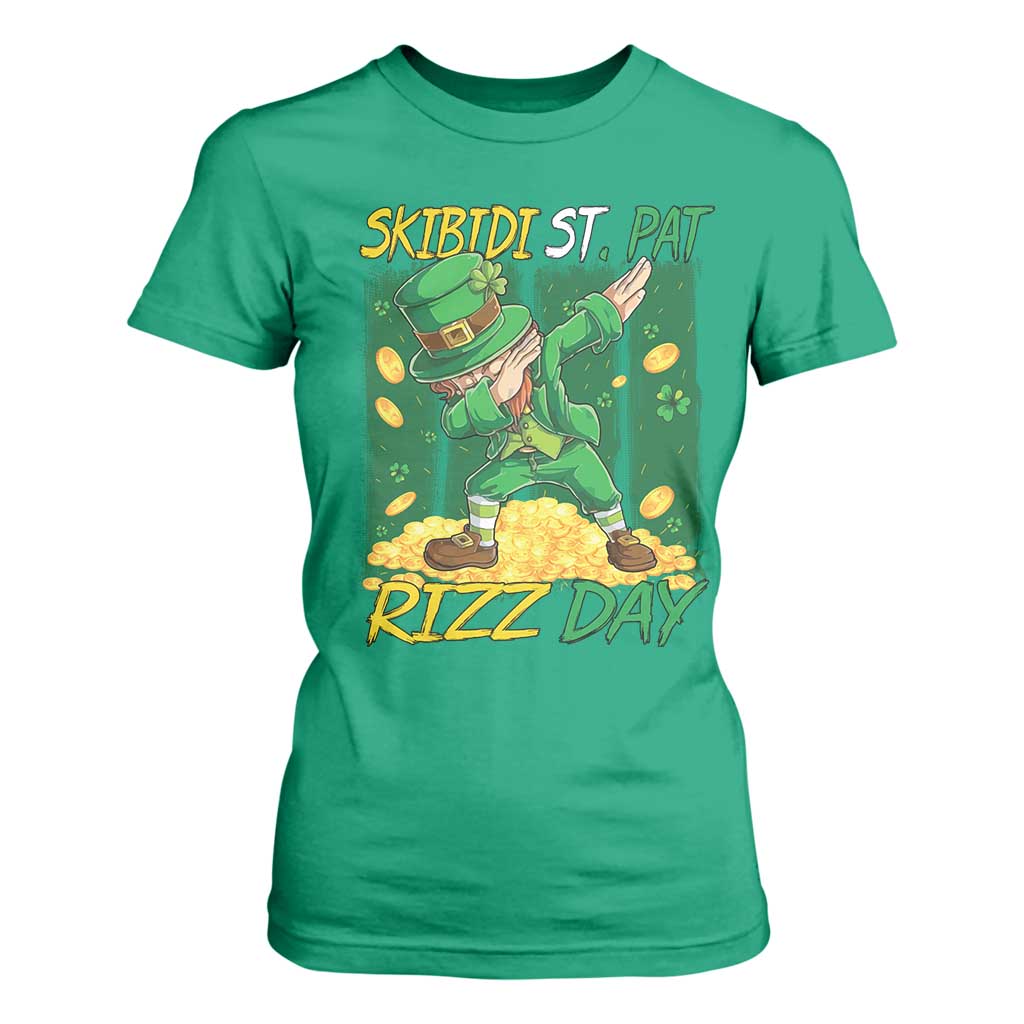 Funny Skibidi St Pat Rizz Day T Shirt For Women Dabbing Leprechaun Shamrock Coin TS11 Irish Green Print Your Wear