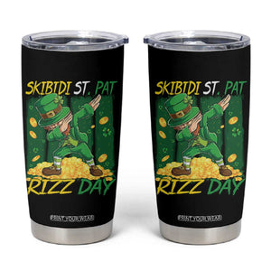 Funny Skibidi St Pat Rizz Day Tumbler Cup Dabbing Leprechaun Shamrock Coin TS11 Black Print Your Wear