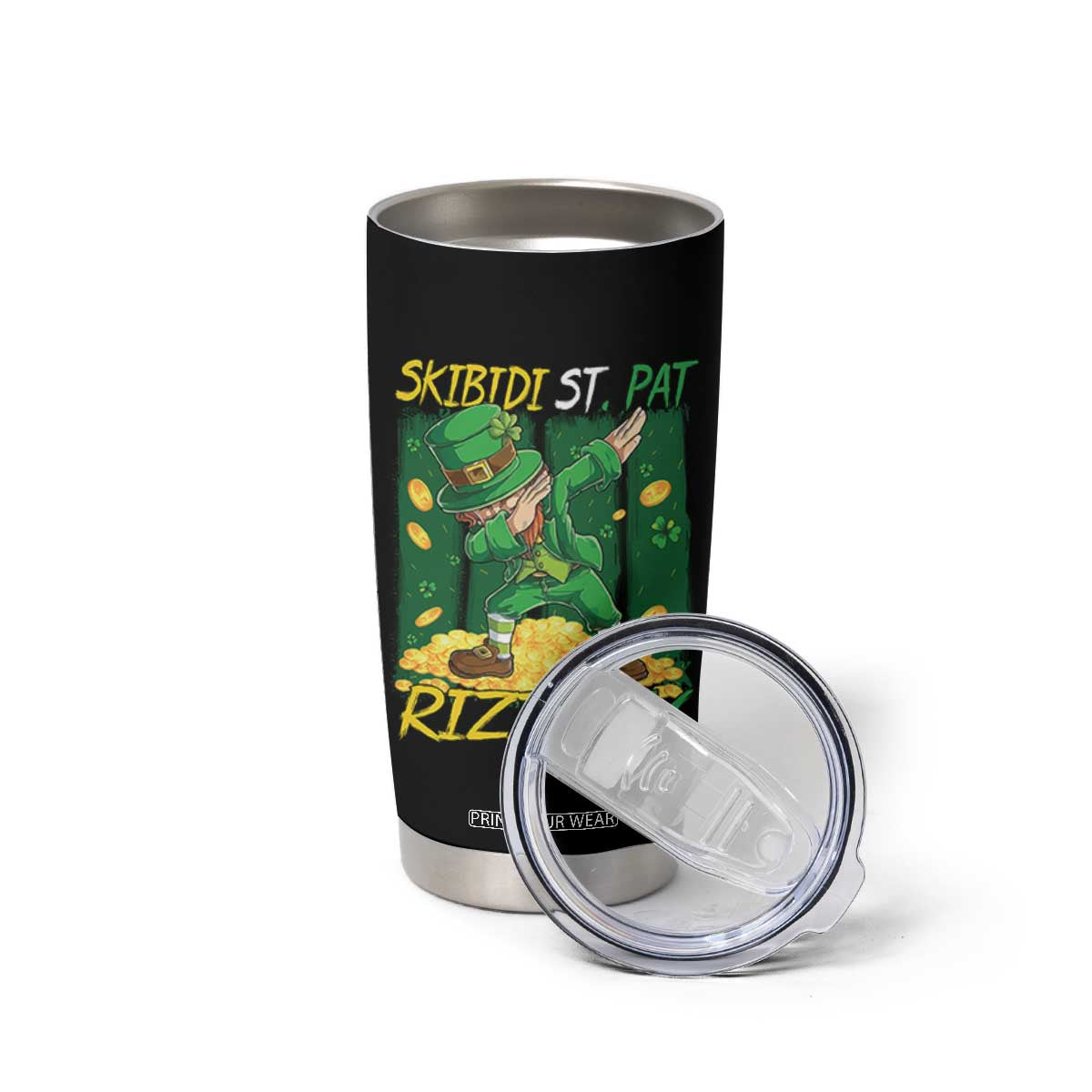 Funny Skibidi St Pat Rizz Day Tumbler Cup Dabbing Leprechaun Shamrock Coin TS11 Print Your Wear