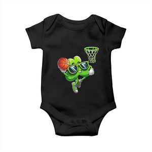 Funny St Patrick's Day Basketball Green Shamrock Baby Onesie TS11 Black Print Your Wear