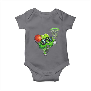 Funny St Patrick's Day Basketball Green Shamrock Baby Onesie TS11 Charcoal Print Your Wear