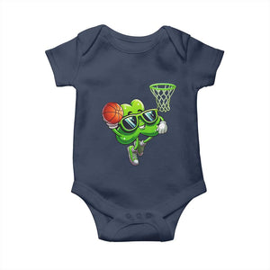 Funny St Patrick's Day Basketball Green Shamrock Baby Onesie TS11 Navy Print Your Wear
