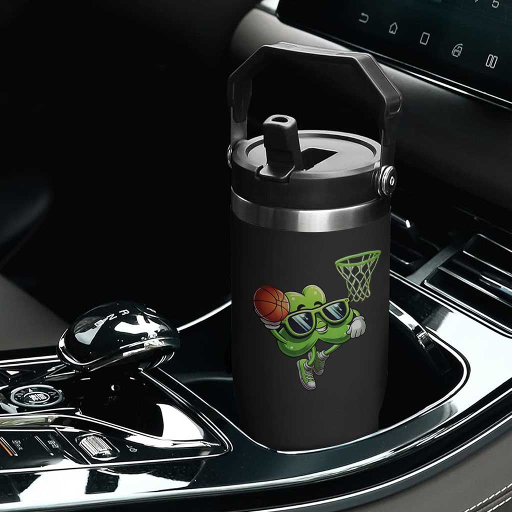 Funny St Patrick's Day Basketball Green Shamrock Flip Straw Tumbler TS11 Print Your Wear