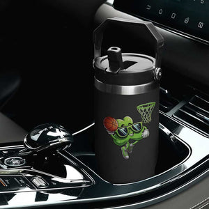 Funny St Patrick's Day Basketball Green Shamrock Flip Straw Tumbler TS11 Print Your Wear