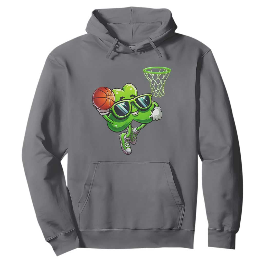 Funny St Patrick's Day Basketball Green Shamrock Hoodie TS11 Charcoal Print Your Wear