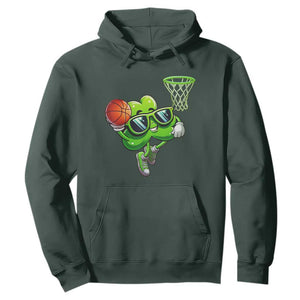 Funny St Patrick's Day Basketball Green Shamrock Hoodie TS11 Dark Forest Green Print Your Wear