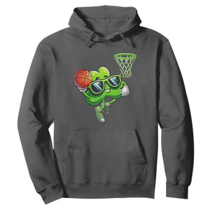 Funny St Patrick's Day Basketball Green Shamrock Hoodie TS11 Dark Heather Print Your Wear