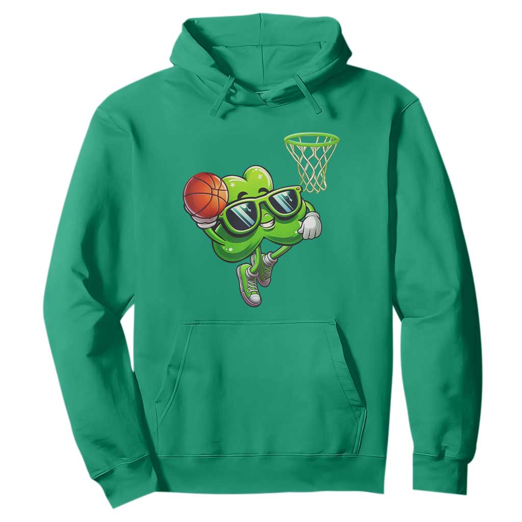 Funny St Patrick's Day Basketball Green Shamrock Hoodie TS11 Irish Green Print Your Wear