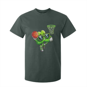 Funny St Patrick's Day Basketball Green Shamrock T Shirt For Kid TS11 Dark Forest Green Print Your Wear