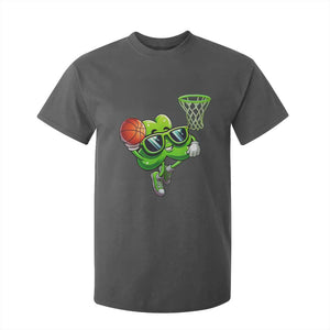 Funny St Patrick's Day Basketball Green Shamrock T Shirt For Kid TS11 Dark Heather Print Your Wear