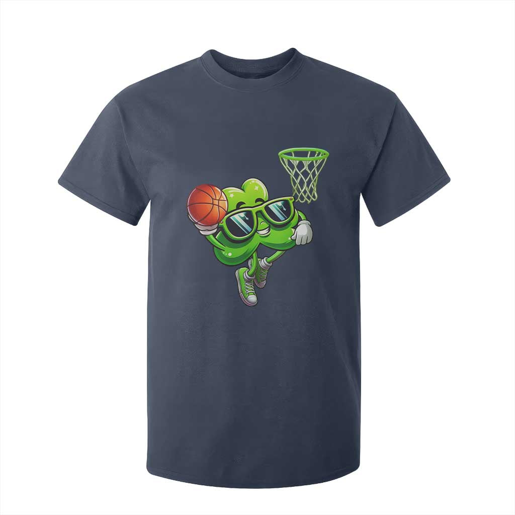 Funny St Patrick's Day Basketball Green Shamrock T Shirt For Kid TS11 Navy Print Your Wear