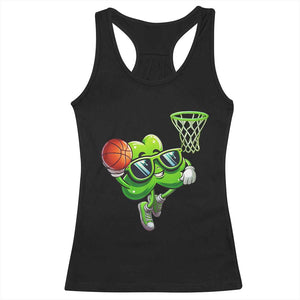Funny St Patrick's Day Basketball Green Shamrock Racerback Tank Top TS11 Black Print Your Wear