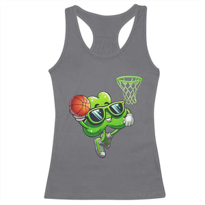 Funny St Patrick's Day Basketball Green Shamrock Racerback Tank Top TS11 Charcoal Print Your Wear