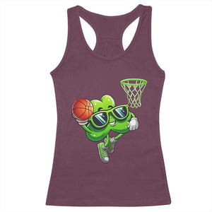 Funny St Patrick's Day Basketball Green Shamrock Racerback Tank Top TS11 Maroon Print Your Wear