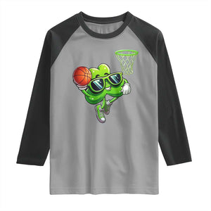 Funny St Patrick's Day Basketball Green Shamrock Raglan Shirt TS11 Sport Gray Black Print Your Wear