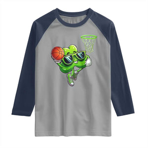 Funny St Patrick's Day Basketball Green Shamrock Raglan Shirt TS11 Sport Gray Navy Print Your Wear