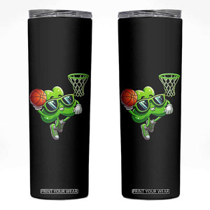 Funny St Patrick's Day Basketball Green Shamrock Skinny Tumbler TS11 Black Print Your Wear