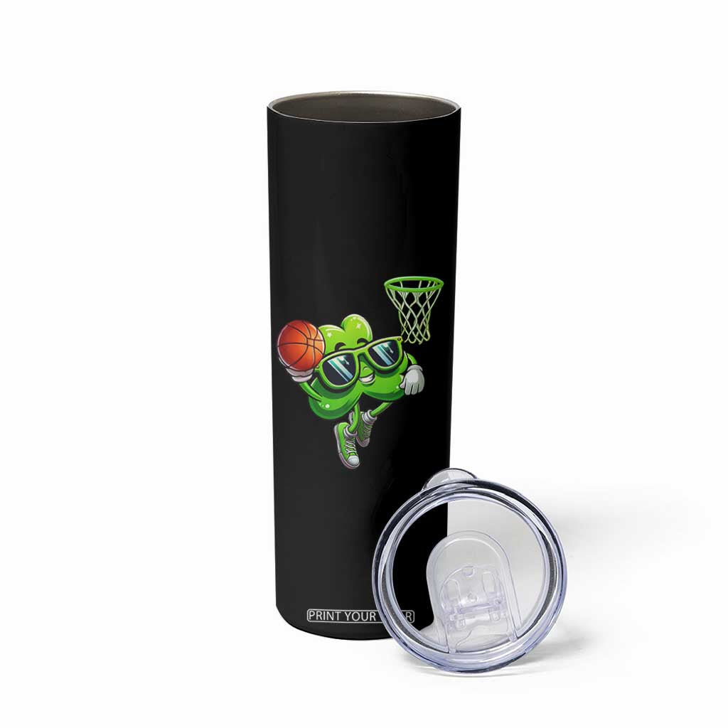 Funny St Patrick's Day Basketball Green Shamrock Skinny Tumbler TS11 Print Your Wear