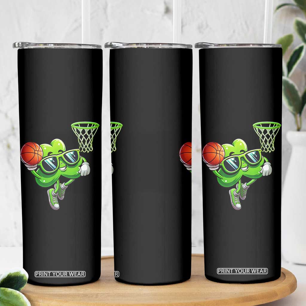 Funny St Patrick's Day Basketball Green Shamrock Skinny Tumbler TS11 Print Your Wear