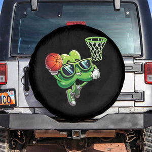 Funny St Patrick's Day Basketball Green Shamrock Spare Tire Cover TS11 No hole Black Print Your Wear