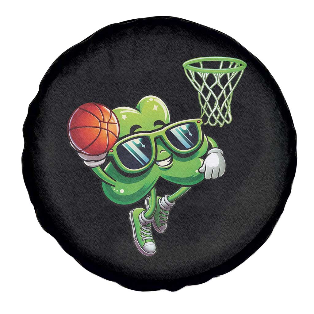 Funny St Patrick's Day Basketball Green Shamrock Spare Tire Cover TS11 Print Your Wear