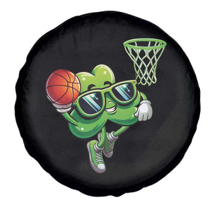 Funny St Patrick's Day Basketball Green Shamrock Spare Tire Cover TS11 Print Your Wear