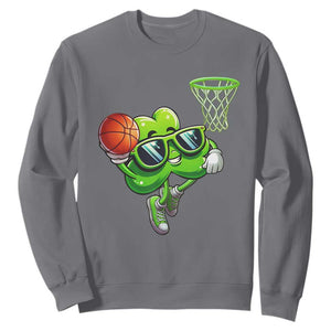 Funny St Patrick's Day Basketball Green Shamrock Sweatshirt TS11 Charcoal Print Your Wear
