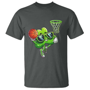 Funny St Patrick's Day Basketball Green Shamrock T Shirt TS11 Dark Heather Print Your Wear