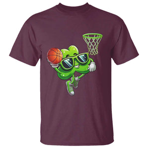 Funny St Patrick's Day Basketball Green Shamrock T Shirt TS11 Maroon Print Your Wear