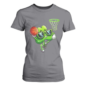 Funny St Patrick's Day Basketball Green Shamrock T Shirt For Women TS11 Charcoal Print Your Wear