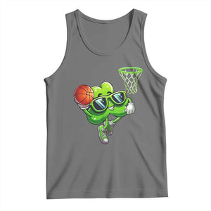 Funny St Patrick's Day Basketball Green Shamrock Tank Top TS11 Black Heather Print Your Wear
