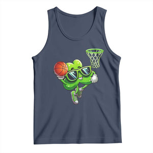 Funny St Patrick's Day Basketball Green Shamrock Tank Top TS11 Navy Print Your Wear