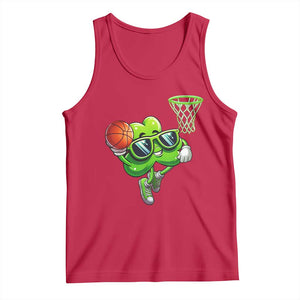Funny St Patrick's Day Basketball Green Shamrock Tank Top TS11 Red Print Your Wear