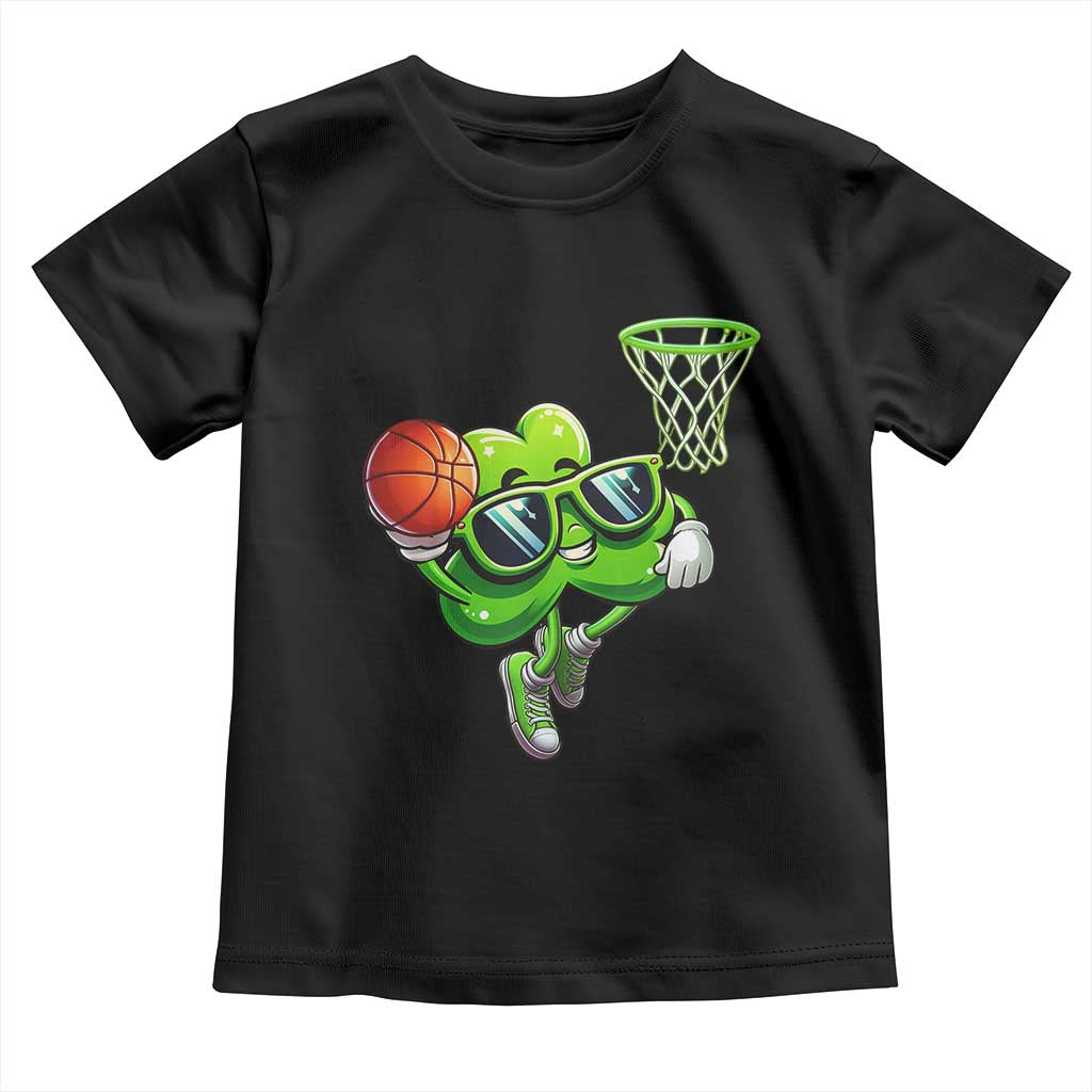 Funny St Patrick's Day Basketball Green Shamrock Toddler T Shirt TS11 Black Print Your Wear