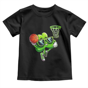 Funny St Patrick's Day Basketball Green Shamrock Toddler T Shirt TS11 Black Print Your Wear