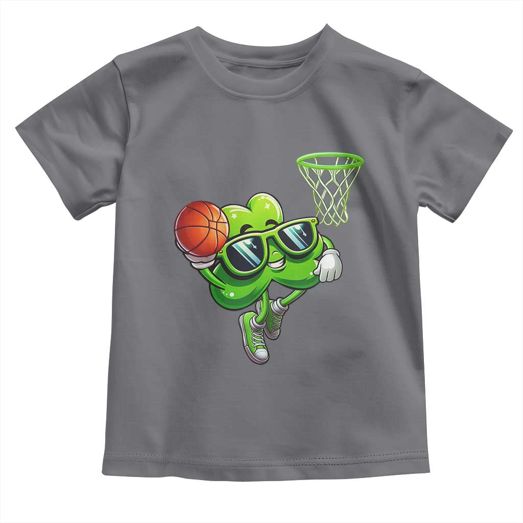 Funny St Patrick's Day Basketball Green Shamrock Toddler T Shirt TS11 Charcoal Print Your Wear