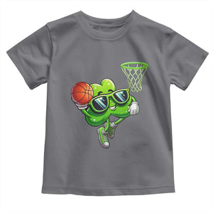 Funny St Patrick's Day Basketball Green Shamrock Toddler T Shirt TS11 Charcoal Print Your Wear