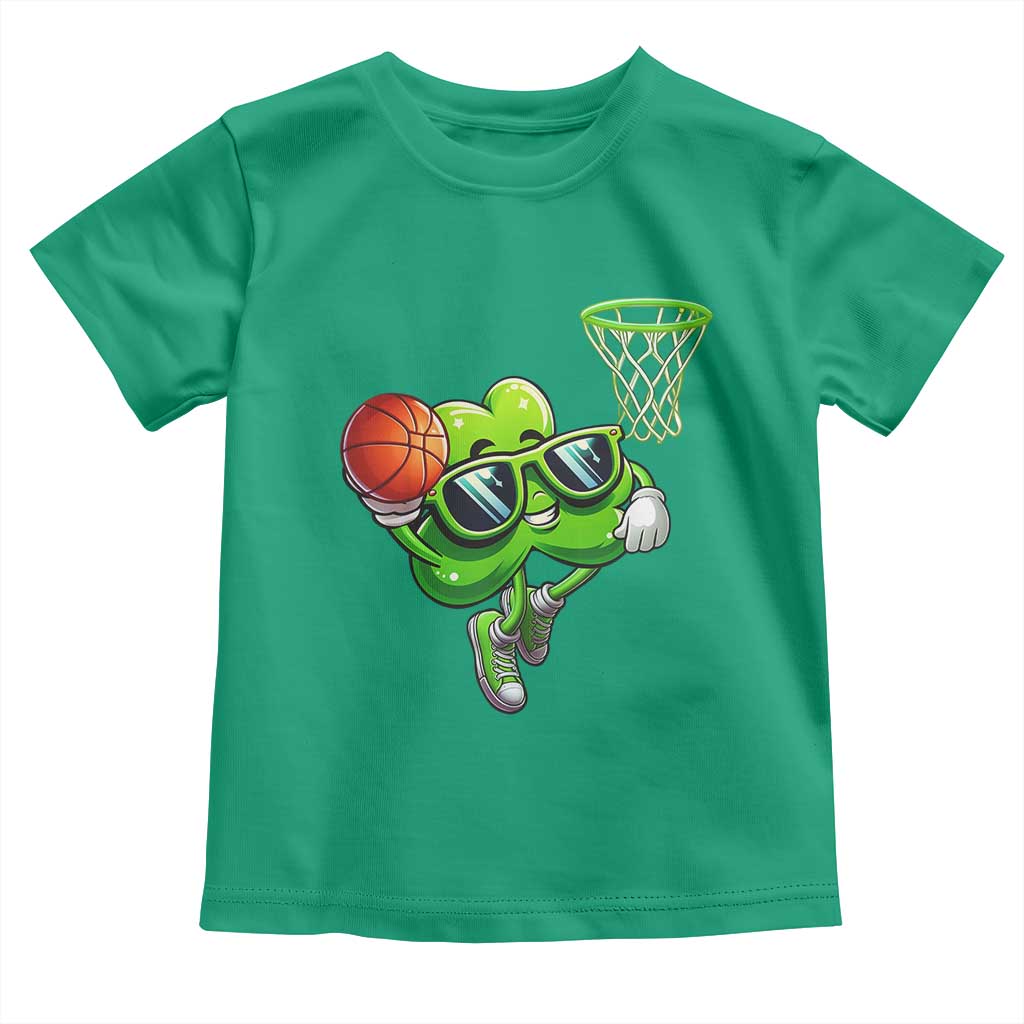 Funny St Patrick's Day Basketball Green Shamrock Toddler T Shirt TS11 Irish Green Print Your Wear