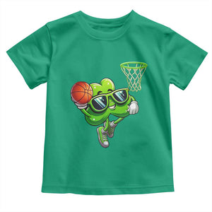 Funny St Patrick's Day Basketball Green Shamrock Toddler T Shirt TS11 Irish Green Print Your Wear