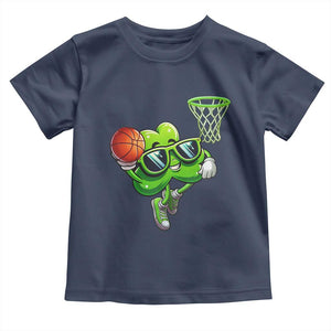 Funny St Patrick's Day Basketball Green Shamrock Toddler T Shirt TS11 Navy Print Your Wear