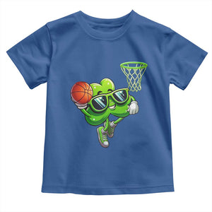 Funny St Patrick's Day Basketball Green Shamrock Toddler T Shirt TS11 Royal Blue Print Your Wear