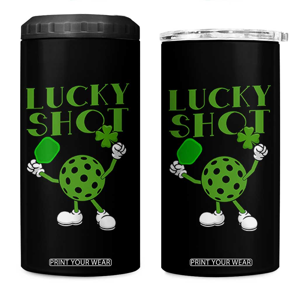 Funny St Patrick's Day Pickleball Lucky Shot 4 in 1 Can Cooler Tumbler TS11 One Size: 16 oz Black Print Your Wear