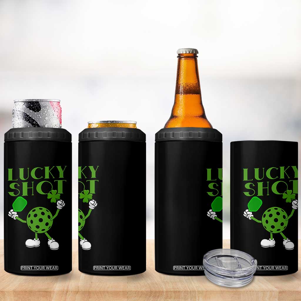 Funny St Patrick's Day Pickleball Lucky Shot 4 in 1 Can Cooler Tumbler TS11 Print Your Wear
