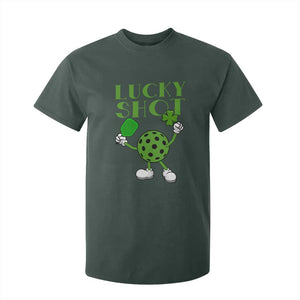 Funny St Patrick's Day Pickleball Lucky Shot T Shirt For Kid TS11 Dark Forest Green Print Your Wear
