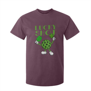 Funny St Patrick's Day Pickleball Lucky Shot T Shirt For Kid TS11 Maroon Print Your Wear
