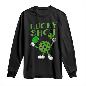 Funny St Patrick's Day Pickleball Lucky Shot Long Sleeve Shirt TS11 Black Print Your Wear