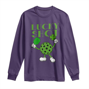 Funny St Patrick's Day Pickleball Lucky Shot Long Sleeve Shirt TS11 Purple Print Your Wear